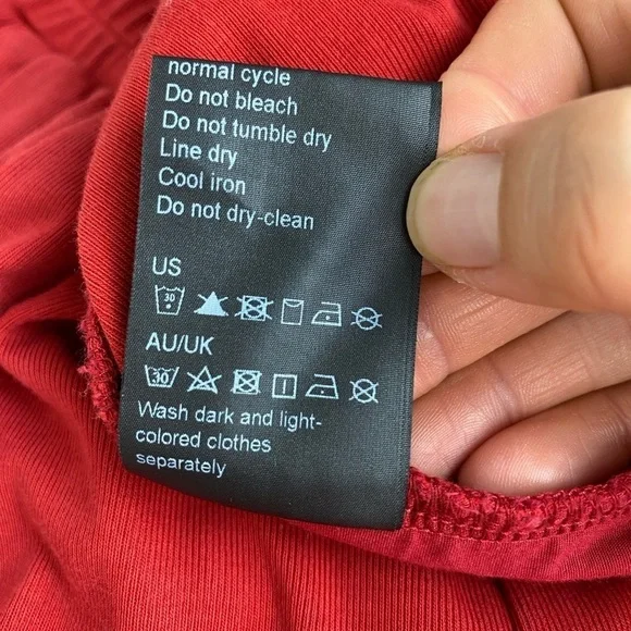 GOELIA High-Waisted Knitted Wide Leg Pull On Pants in Red size Medium (US 6) - Picture 6 of 9